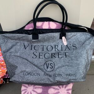 Victoria's Secret Black and Gray Tote